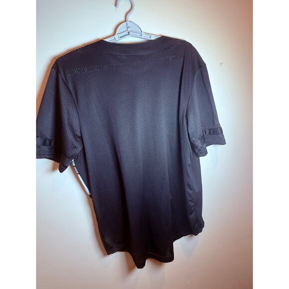 Tom & Jerry Mesh Baseball Jersey Black Graphic Button Up Shirt Men’s Size L - Picture 2 of 5